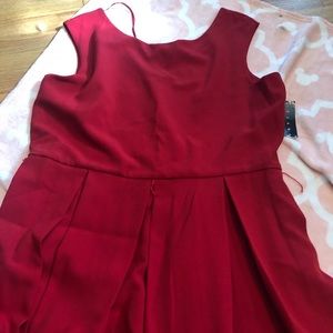 Red dress with lace detail
